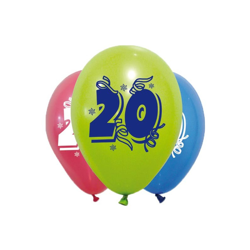 Ballons pour décoration d'anniversaire 20 ans