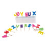 Bougies en forme de lettres joyeux anniversaire très colorées