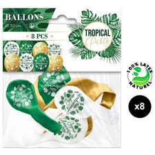 Paquet de ballons joyeux anniversaire sur le thème tropical Paquet de ballons joyeux anniversaire sur le thème tropical