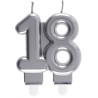 Bougie 18 ans couleur argent pour gâteau d'anniversaire Bougie 18 ans couleur argent pour gâteau d'anniversaire