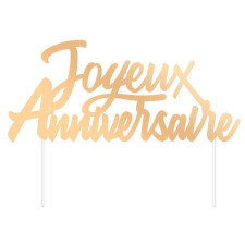 Top doré pour décorer un gâteau d'anniversaire