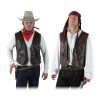 Gilet marron imitation cuir pour costume de cowboy ou de pirate