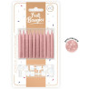 Paquet de 10 petite bougies pailletées rose gold pour anniversaire