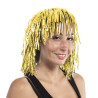 Perruque avec cheveux métallique dorés