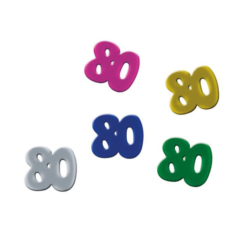 Confettis 80 ans pour décorer une table d'anniversaire