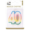 Bougie pour décoration d'anniversaire 40 ans