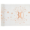 Chemin de table 30 ans spécial anniversaire rose gold et blanc de 5 mètres Chemin de table 30 ans spécial anniversaire rose gold et blanc de 5 mètres