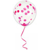 Ballon avec confettis roses