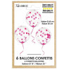 Pack de ballon confettis roses gonflables à l'hélium