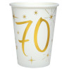 Gobelets 70 ans en carton pour anniversaire Gobelets 70 ans en carton pour anniversaire