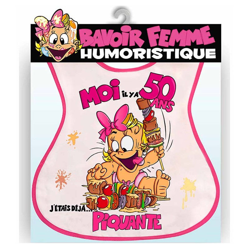 Bavoir 50 ans Anniversaire Femme - cadeaux humoristiques