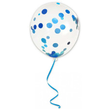 Ballon avec confettis bleus