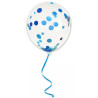 Ballon avec confettis bleus