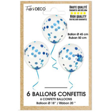 Lors de ballons confettis bleus en latex Lors de ballons confettis bleus en latex