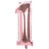 Ballon géant en forme de chiffre 1 rose gold mylar gonflable à l'hélium Ballon géant en forme de chiffre 1 rose gold mylar gonflable à l'hélium