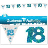 Grande guirlande d'anniversaire bleue 6 mètres Grande guirlande d'anniversaire bleue 6 mètres