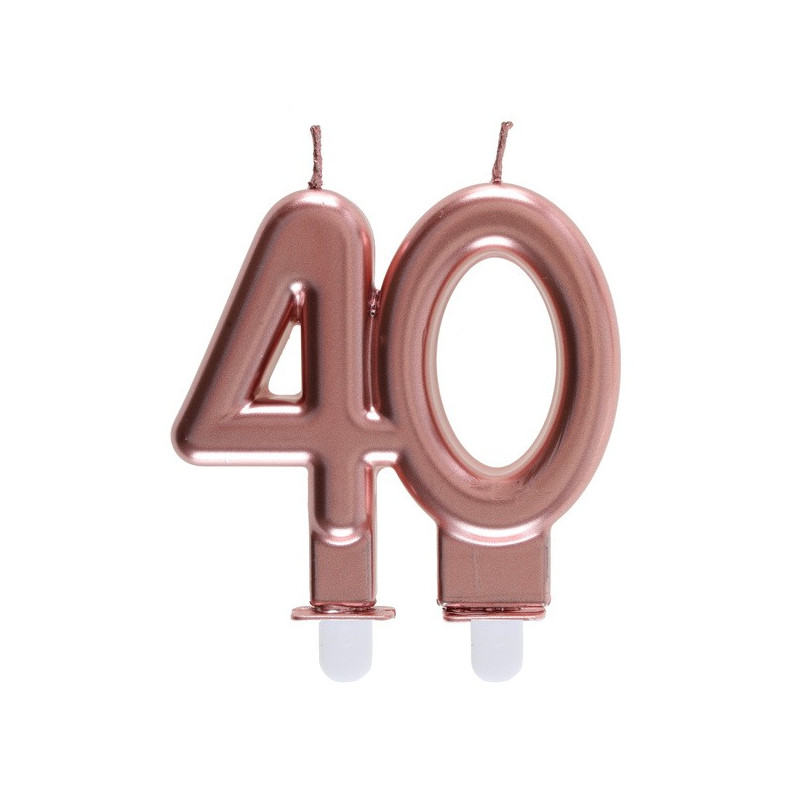 Bougie rose gold pour anniversaire 40 ans