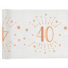 Chemin de table 40 ans rose gold décoratif de 5 mètres pour table d'anniversaire Chemin de table 40 ans rose gold décoratif de 5 mètres pour table d'anniversaire