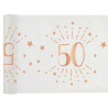 Chemin de table 50 ans rose gold pour décorer une table d'anniversaire Chemin de table 50 ans rose gold pour décorer une table d'anniversaire