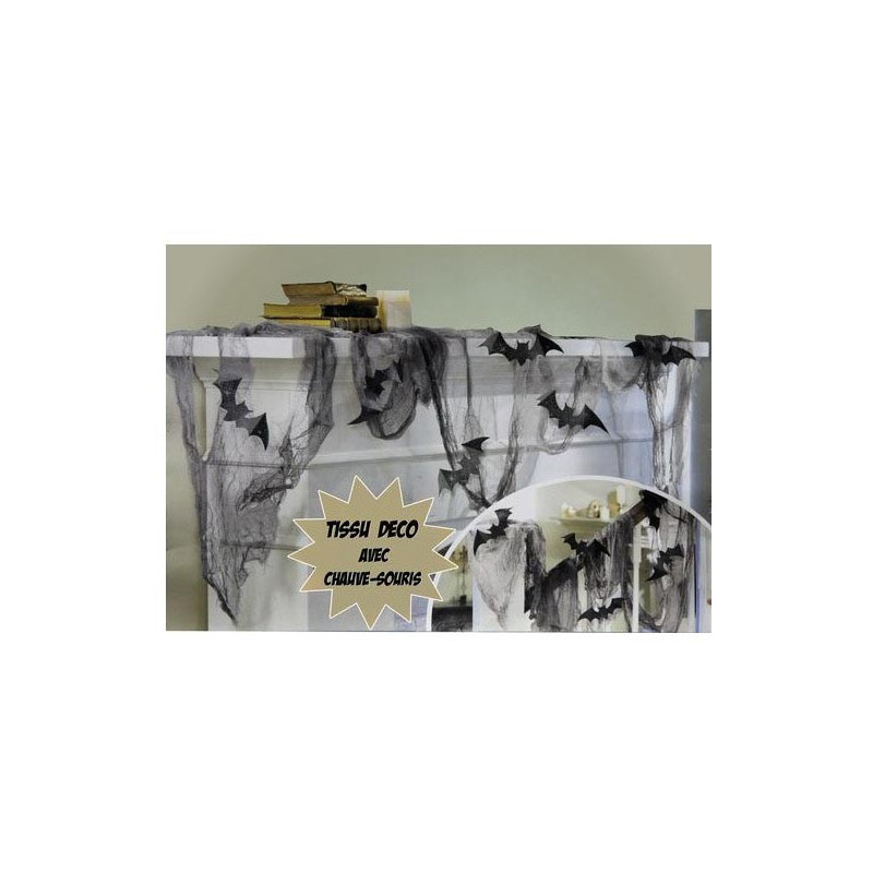 Filet Halloween décoratif avec chauves-souris Filet Halloween décoratif avec chauves-souris