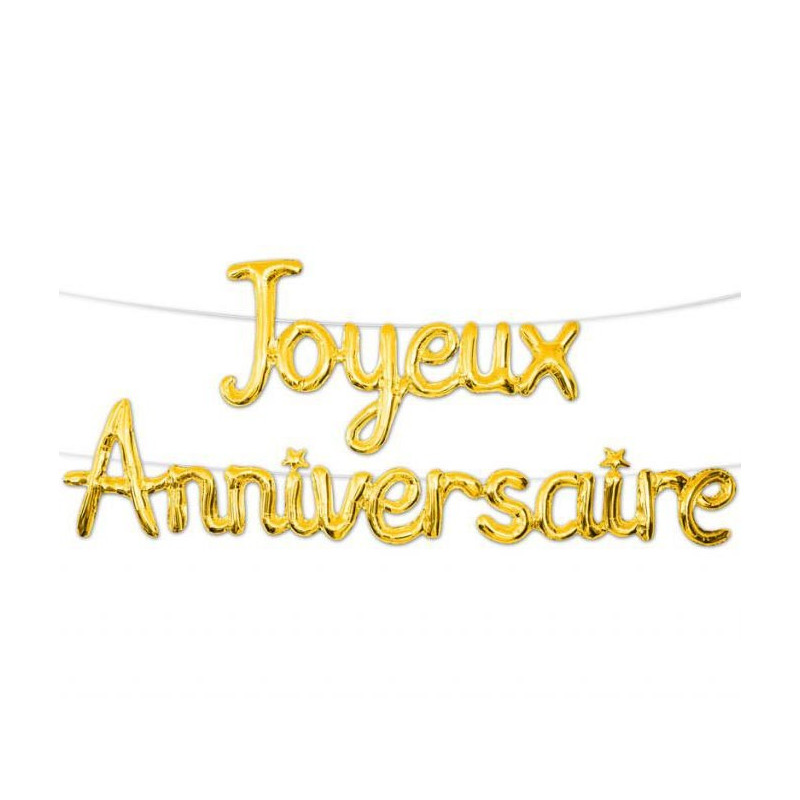 Guirlande Ballon Joyeux Anniversaire Or