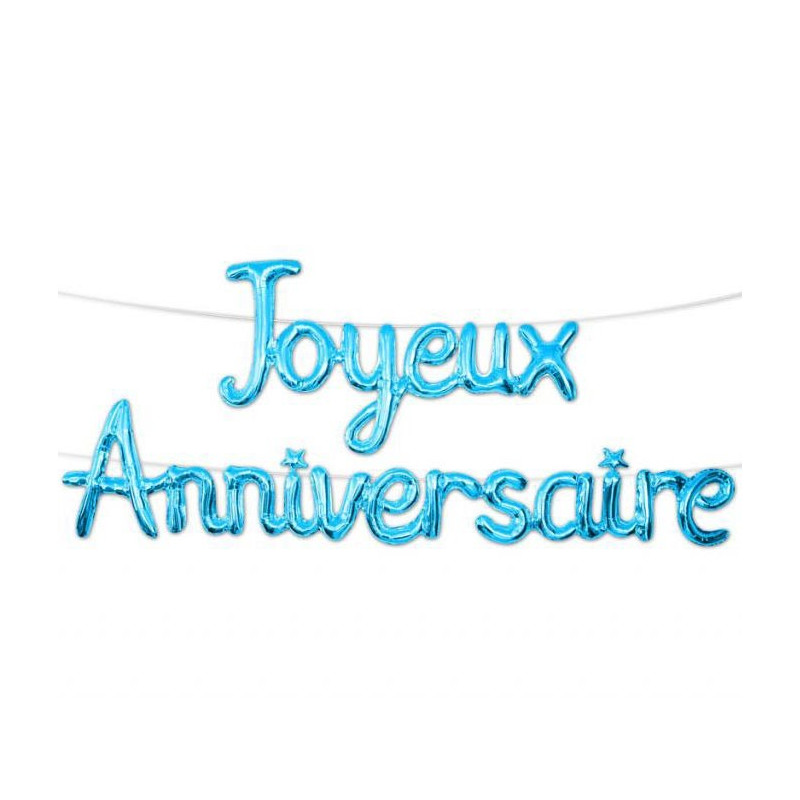 Guirlande Ballon Joyeux Anniversaire Bleue