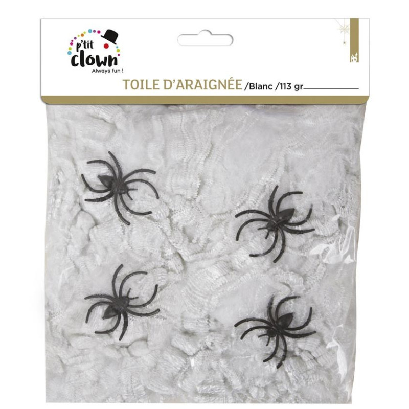Toile d'araignée décorative blanche pour soirée d'Halloween