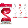 Suspensions spirales rouge et argent par 3