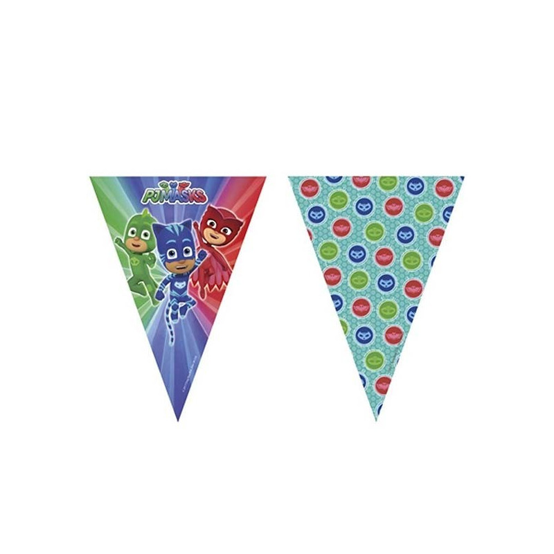 Guirlande pour décoration d'anniversaire Pyjamasques enfant Guirlande pour décoration d'anniversaire Pyjamasques enfant