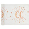 Chemin de table 60 ans d'anniversaire rose gold et blanc de 5 mètres Chemin de table 60 ans d'anniversaire rose gold et blanc de 5 mètres