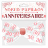 Nœud papillon spécial cadeau d'anniversaire 30 ans blanc et rose