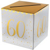 Urne pour anniversaire 60 ans or et blanc déco Urne pour anniversaire 60 ans or et blanc déco