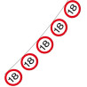 Guirlande anniversaire 18 ans en forme de panneaux de signalisation Guirlande anniversaire 18 ans en forme de panneaux de signalisation