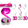Spirales 30 ans rose et argent en guirlande Spirales 30 ans rose et argent en guirlande