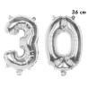 Ballon en forme de chiffres pour décoration d'anniversaire 30 ans argent Ballon en forme de chiffres pour décoration d'anniversaire 30 ans argent