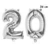 Ballons en forme de d'âge 20 ans argent de 36 cm Ballons en forme de d'âge 20 ans argent de 36 cm