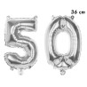Ballons 50 ans en forme de chiffres couleur argent 36 cm Ballons 50 ans en forme de chiffres couleur argent 36 cm