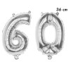 Ballon anniversaire en forme d'âge 60 ans couleur argent Ballon anniversaire en forme d'âge 60 ans couleur argent