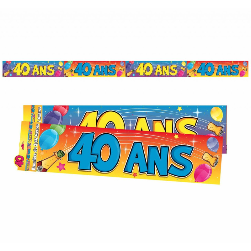 Banderoles décoratives anniversaire 40 ans