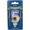 Bougie en forme de chiffre 5 pour anniversaire Bougie en forme de chiffre 5 pour anniversaire