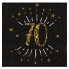Serviettes 70 ans noir et or pour anniversaire Serviettes 70 ans noir et or pour anniversaire