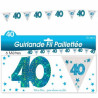 Décoration anniversaire 40 ans bleue - guirlande