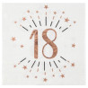 Paquet de 10 serviettes en papier 18 ans blanches et rose gold Paquet de 10 serviettes en papier 18 ans blanches et rose gold