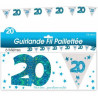 Guirlande anniversaire 20 ans bleue décoration de salle