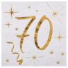 Serviettes anniversaire 70 ans dorées Serviettes anniversaire 70 ans dorées