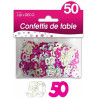 Confettis de table d'anniversaire 50 ans rose et argent pour décoration Confettis de table d'anniversaire 50 ans rose et argent pour décoration
