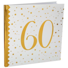 Livre d'or blanc et doré pour anniversaire 60 ans