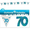Guirlande d'anniversaire bleue pour les 70 ans