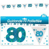 Guirlande d'anniversaire bleue pour les 80 ans