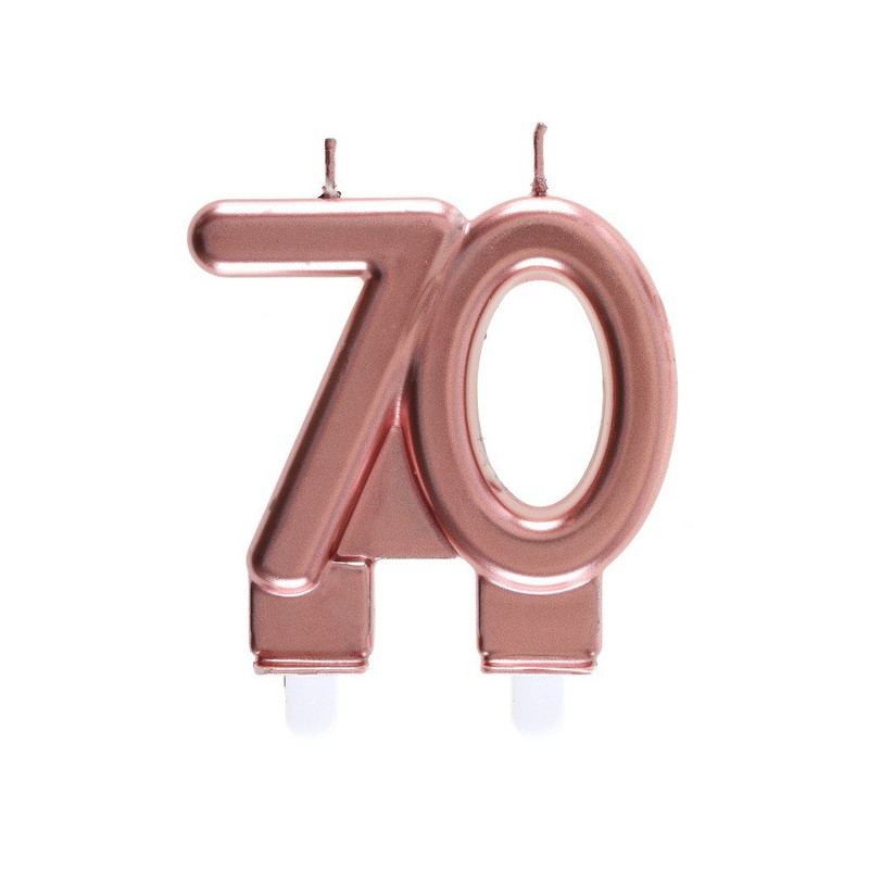 Bougie pour anniversaire 70 ans rose gold Bougie pour anniversaire 70 ans rose gold